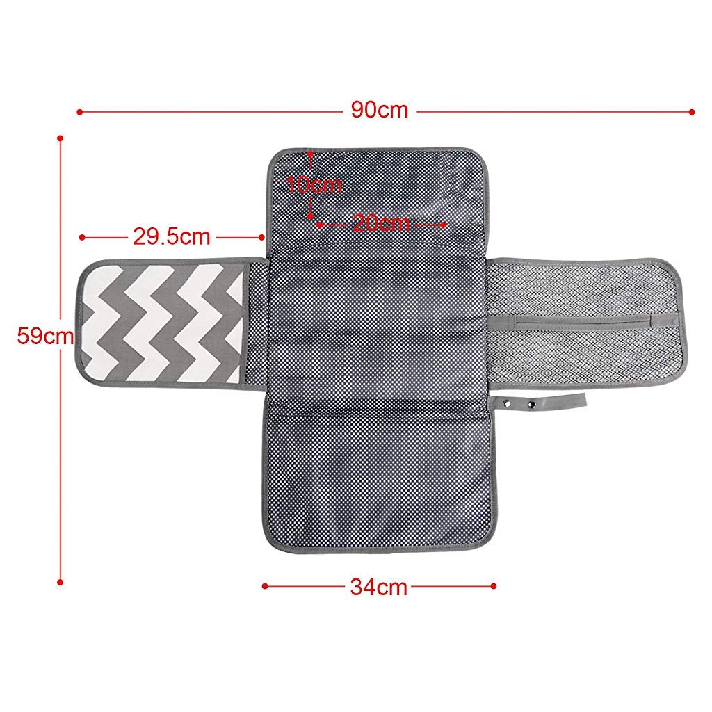 SNOWIE SOFT Baby Changing Mat, Waterproof Changing Pad with Head Cushion & Organizer Pockets, Diaper Changing Station, Foldable Baby Massage Mat for Home Travel Outside (Grey) SNOWIE SOFT Baby Changing Mat, Waterproof Changing Pad with Head Cushion & Organizer Pockets, Diaper Changing Station, Foldable Baby Massage Mat for Home Travel Outside (Grey)
